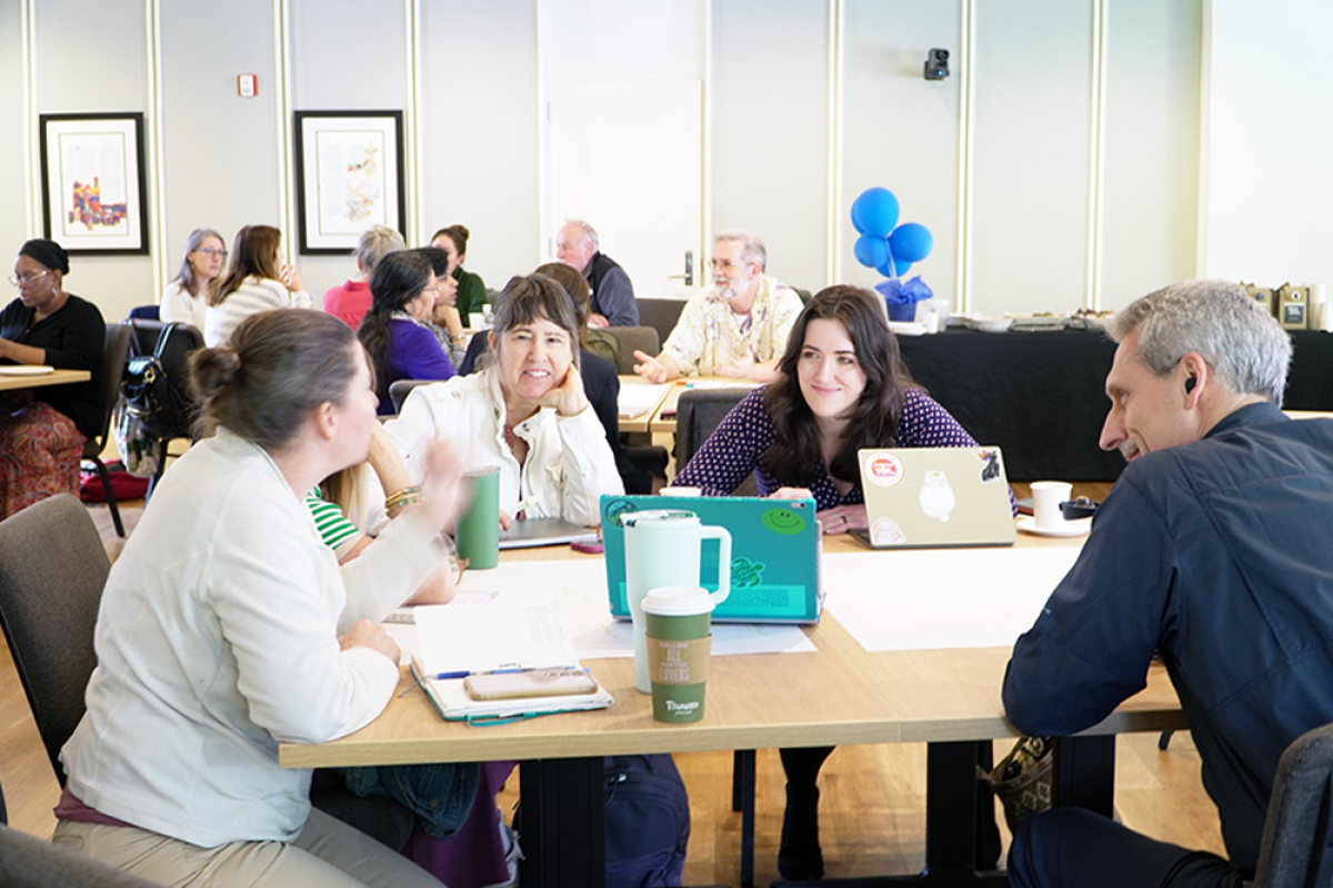 Participants in discussion at Duke event.