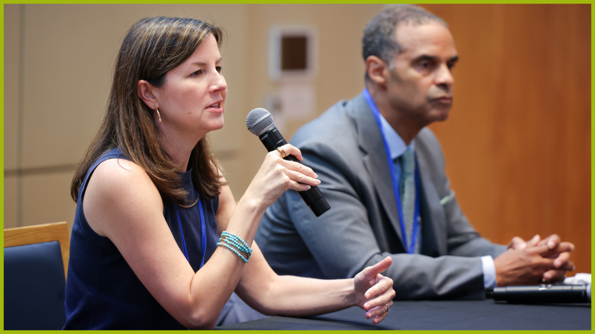 Abbas Benmamoun led a panel on advancement and promotion with participants Alec Gallimore, Provost and Alfred J. Hooks E ’68 Distinguished Professor, and Staci Bilbo, Haley Family Professor of Psychology & Neuroscience.